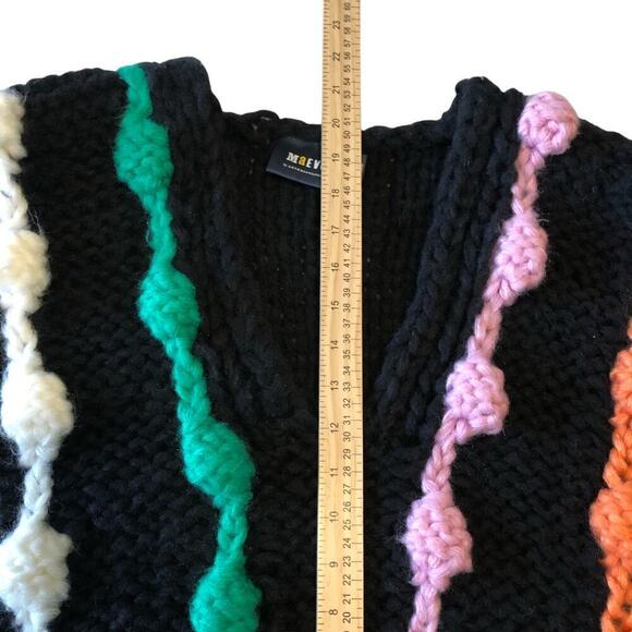 Maeve Womens Knit Bauble Oversized Vest One Size Black Colorful - Picture 9 of 9